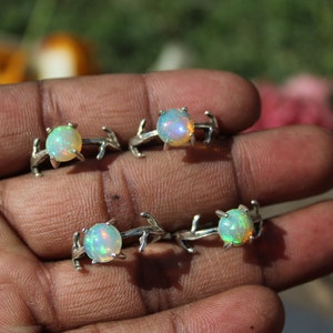 Ethopian Welo Opal Ring,Sterling Silver Ring,925 Silver Ring,Adjustable Ring,Fire Opal Ring,Delicate Ring,Statement Ring,Boho Ring,Gift