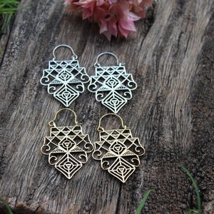 Geometric Earrings,Drop Earrings,Boho Earrings,Brass Earrings,dangle drop,Tribal Earrings,Festival Earrings,Ethnic Earrings,Gift for her,E40