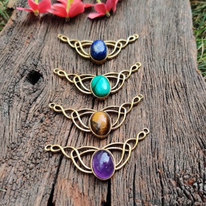 Lapis Pendant,Amethyst Pendant,Tiger eye Pendant,Geometric Charms,Big Charms,Macrame Charms,Stone Charms,Brass Pendant,Jewelry Making Charms