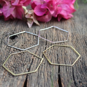 Hexagon Hammered Earrings,Hoop Earrings,Handmade Earrings,Tribal Earrings,Boho Earrings,Ethnic Earrings,Light Weight Earrings,Gift for her