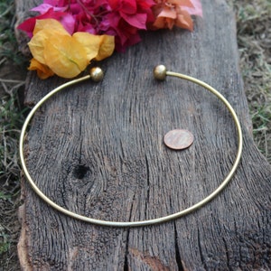 Flexible Plain Brass Choker,Solid Brass Choker Necklace, Brass Cuff Necklace,Brass Collar Necklace,Silver Choker,Silver necklace,For her,C08
