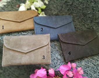 Leather Clutch Purse,Suede Leather Clutch,Clutch Bag,Multi pocket Purse,Leather Envelope Clutch,Bridesmaid Clutch,Leather Handbag,Giftforher