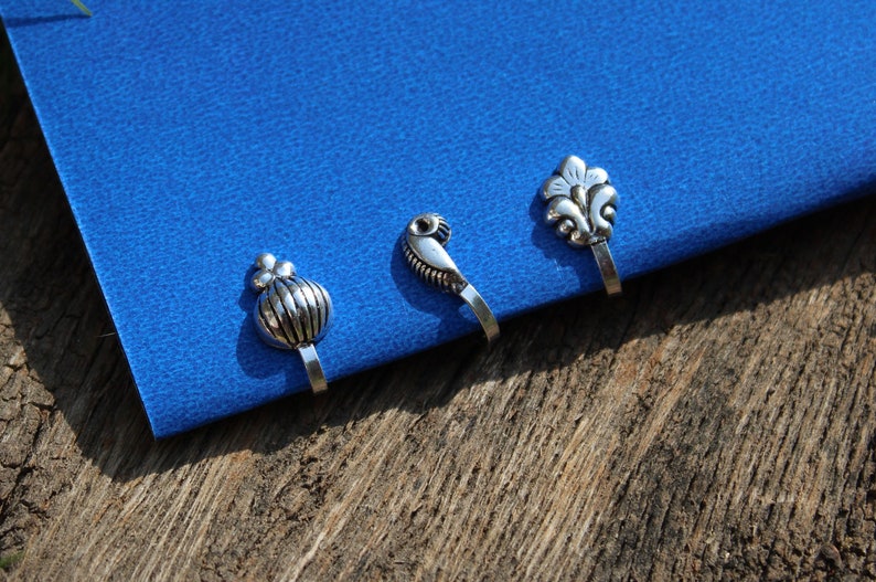 Silver Red Enamelled Nose Clip main image 0