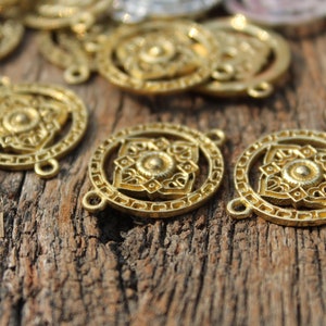 Sacred Charms,Brass Charms,Geometric Charms,Link Pendant,Mandala Charms,Brass Link Charms,Macrame Charms,Jewelry Making Charms,BC 71