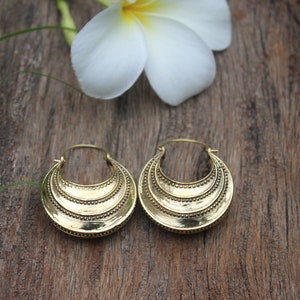 Tribal Brass Hoop Earrings,Gypsy Earrings,Solid Earrings,Ethnic Earrings,Boho Earrings,African Earrings,Spokes Earrings,Gift for her E154