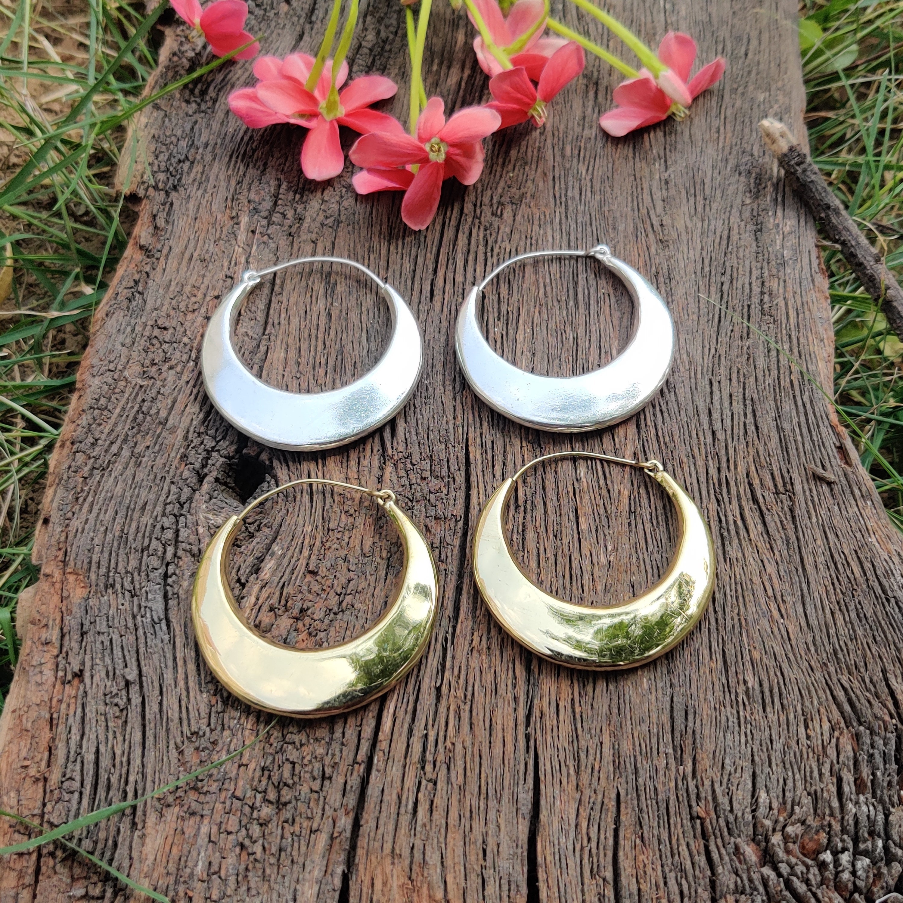Half moon cheap earrings hoop