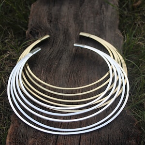 Hammered Flexible Tribal Brass Choker,Ethnic Brass Choker Necklace, Brass Cuff Necklace,Collar Necklace,Silver Choker necklace,Gift For her