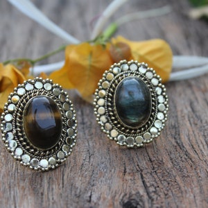 Sunflower Ring,Labradorite Ring ,Tiger Eye Ring, Handmade Ring, Ethnic Ring ,Big Ring ,Boho Ring ,Men&#39;s Ring, Girls Ring ,Gift for Her/him