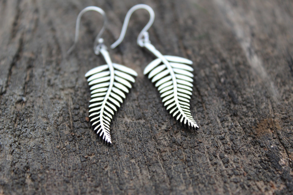 Open Fern EarringsNew Zealand Based EarringsBrass Etsy