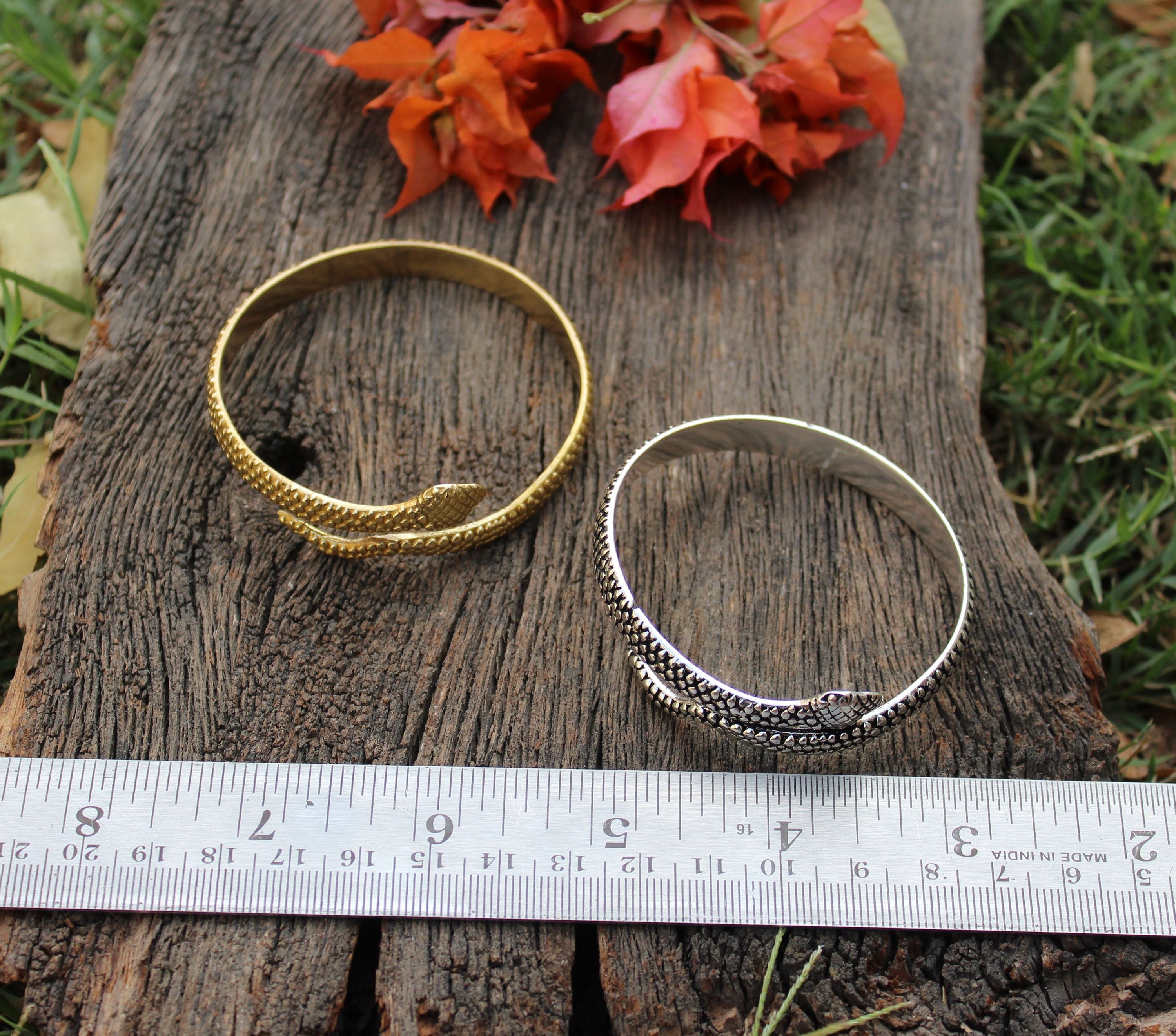 Snake Cuff Armband Snake Cuff Silver Hand Cuff Brass Etsy