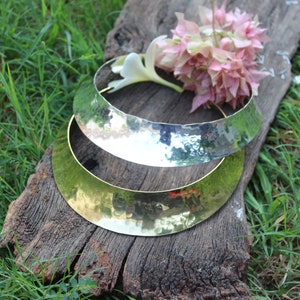 Hammered Flexible Tribal Brass Choker,Ethnic Brass Choker Necklace, Brass Cuff Necklace,Collar Necklace,Silver Choker necklace,Gift For her