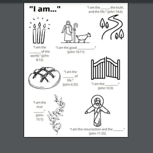 I AM Sayings of Jesus Children&#39;s Coloring Activity Page