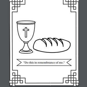 Communion Elements Children&#39;s Coloring Page