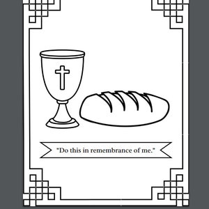 Communion Elements Children's Coloring Page