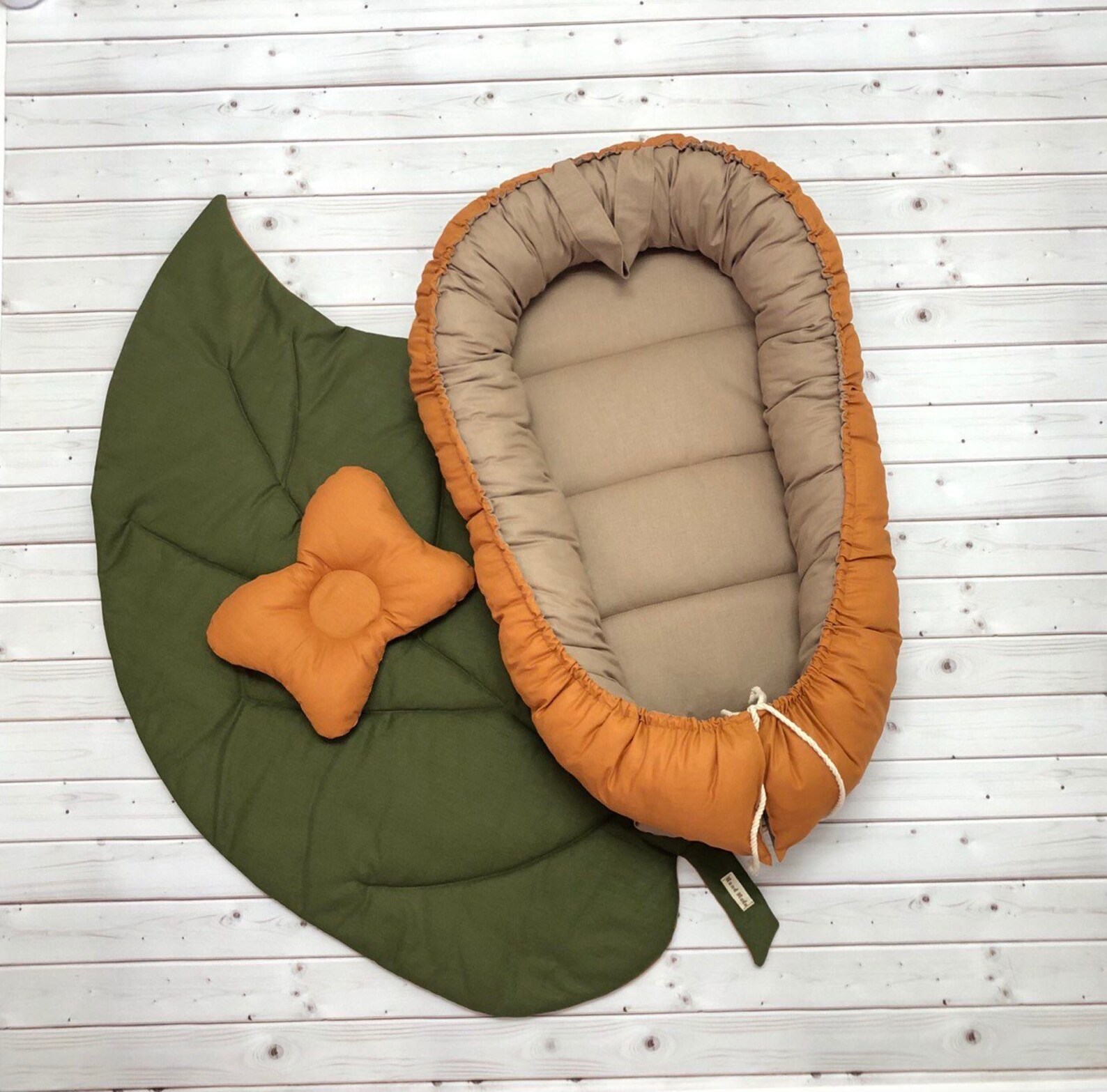 Baby nest solid color with pillow doublesided Snuggle nest Etsy