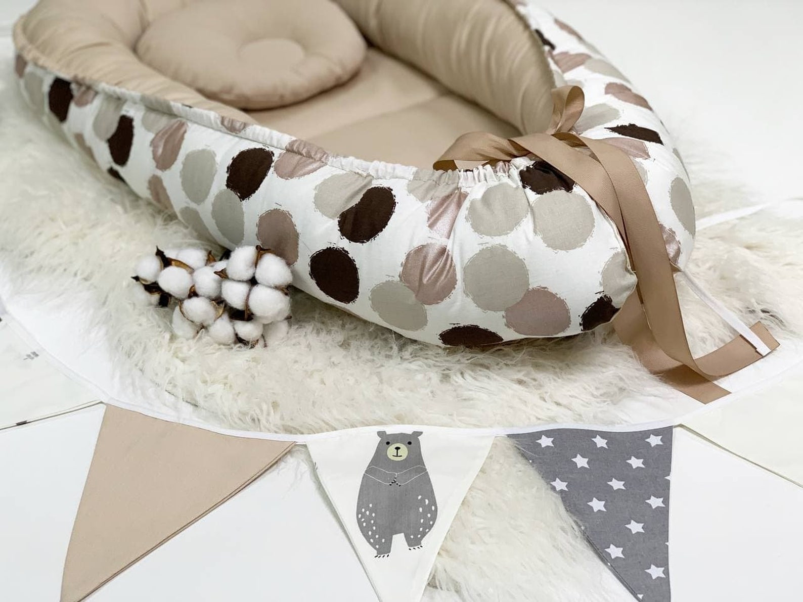 Baby nest with blanket and pillow made of luxurious satin Etsy