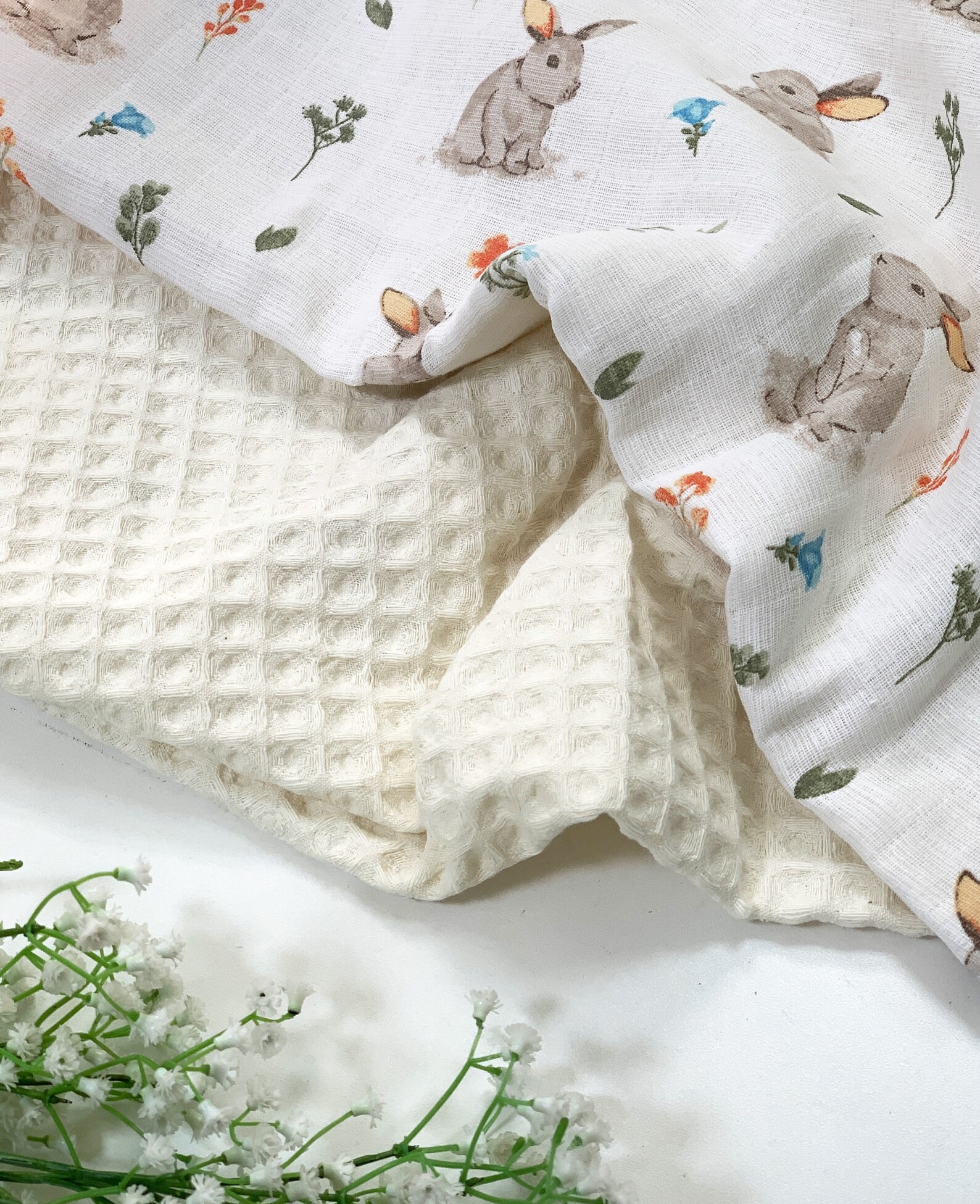 Waffle baby blanket Organic Swaddle blanket Personalised Etsy