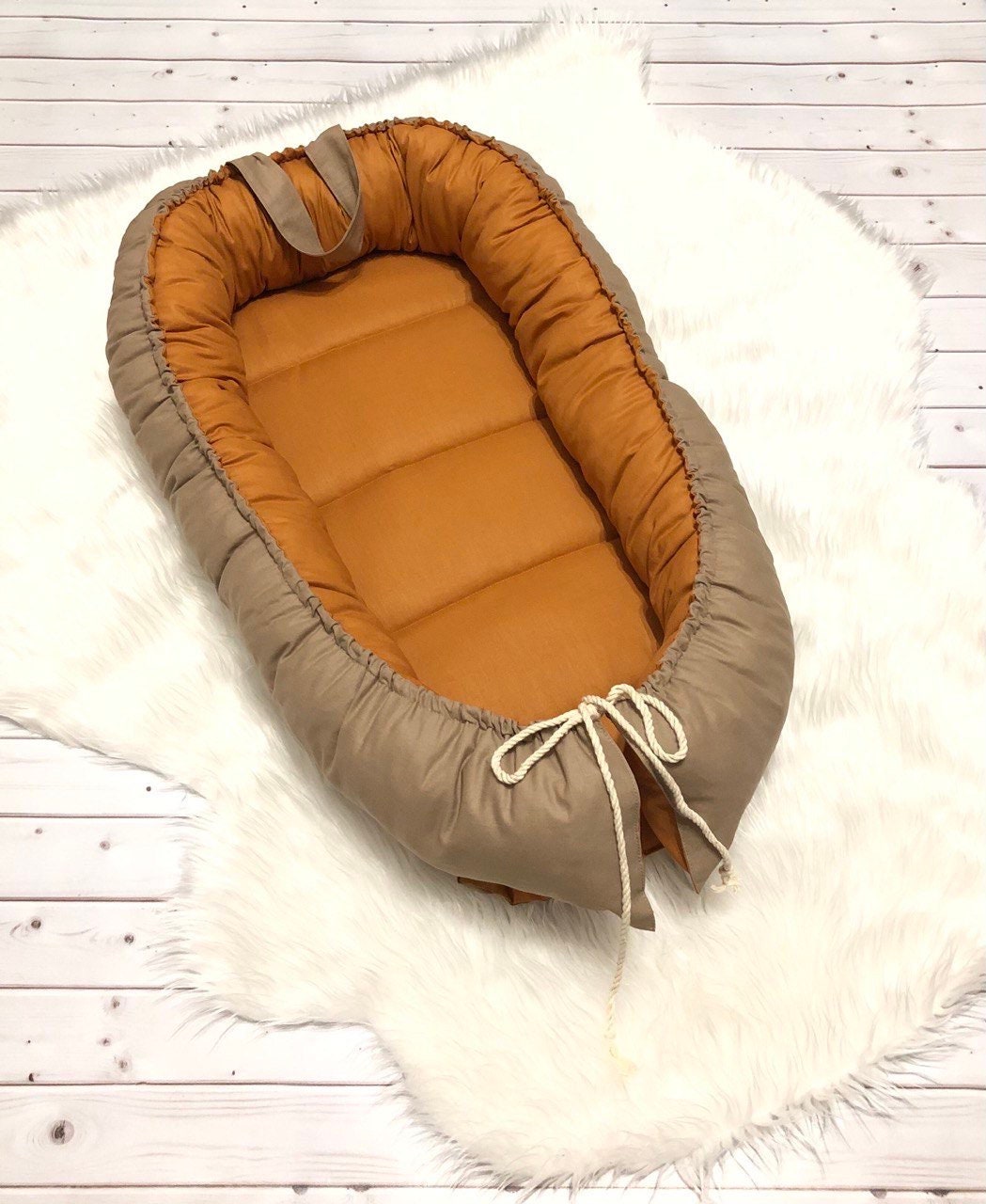 Baby nest solid color with pillow doublesided Snuggle nest Etsy