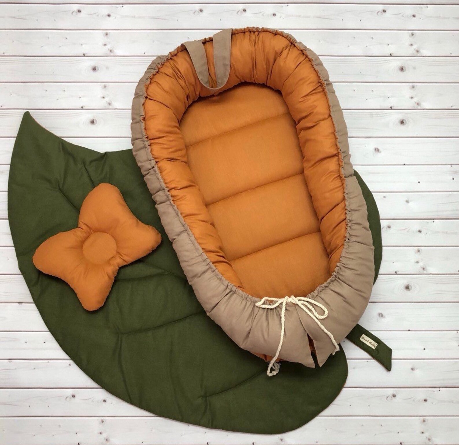 Baby nest solid color with pillow doublesided Snuggle nest Etsy