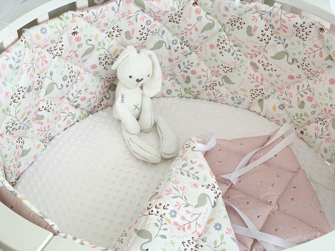 Cot bumpers Quilted crib bumper set Baby bed pillows Etsy