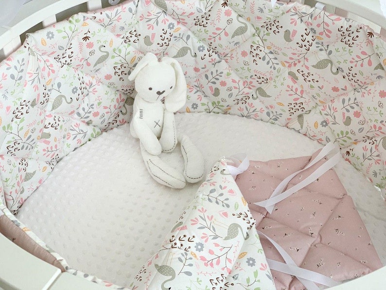 Cot bumpers Quilted crib bumper set Baby bed pillows Etsy