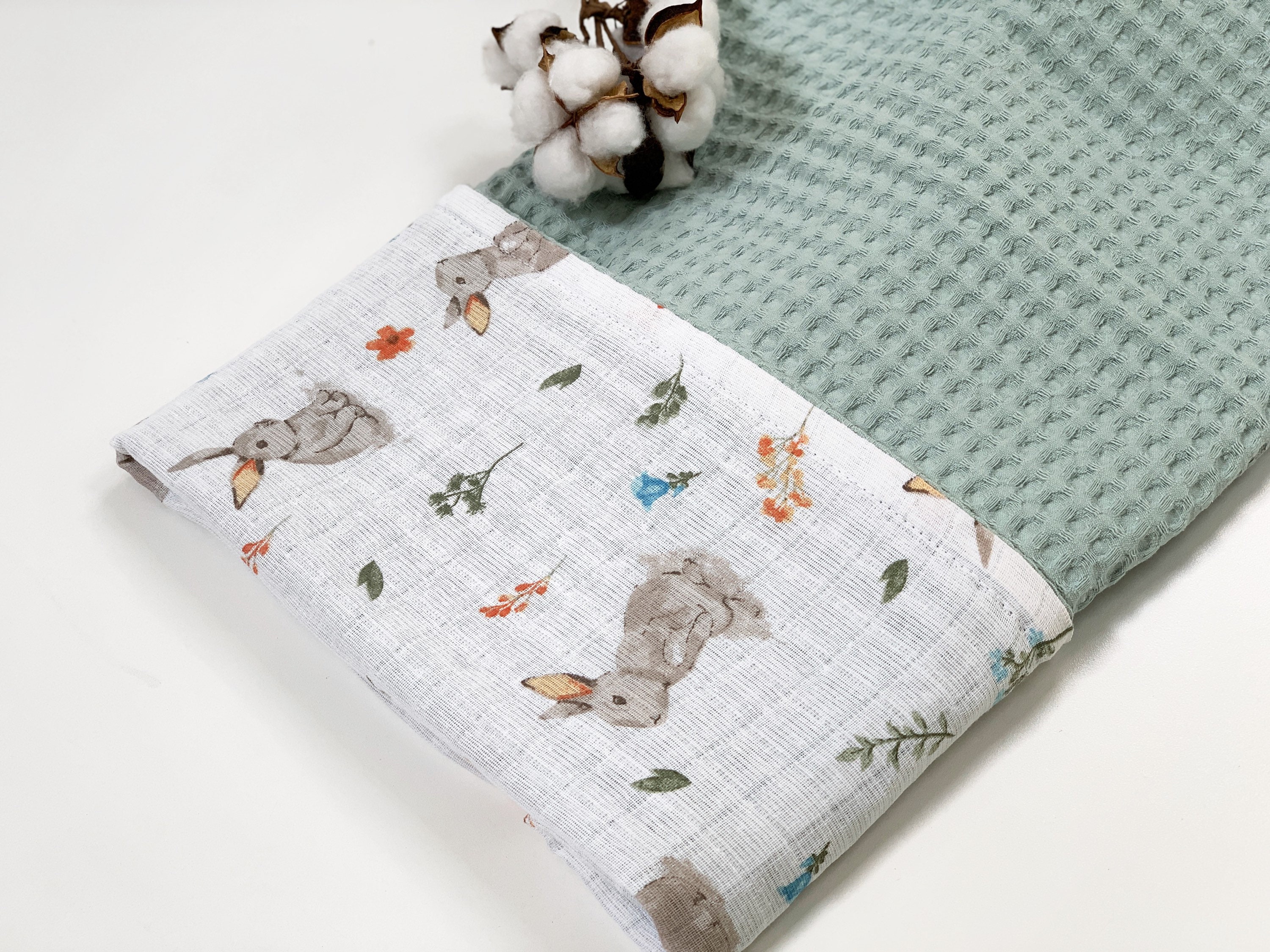 Waffle baby blanket Organic Swaddle blanket Personalised Etsy