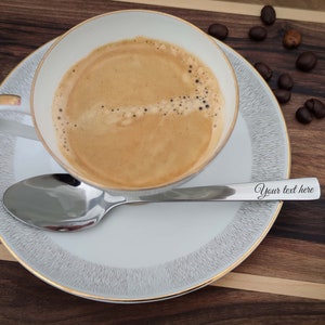 Custom engraved Coffee Spoon, Personalized Coffee spoon, Name spoon, Custom tea spoon, engraved tea spoon, dessert, Length 14cm / ~5.5in
