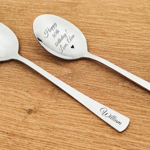 Colher personalizada, Colher personalizada gravada, Texto ou logotipo personalizado, Mais vendido, Presente personalizado, Colher gravada a laser, Presente perfeito, Aniversário