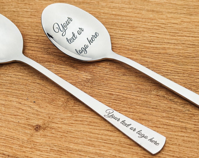 Personalized Spoon, Engraved Custom Spoon, Custom text or logo, Best Seller, Personalized gift, Laser engraved Spoon, Perfect gift, Birthday