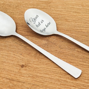 Personalized Spoon, Engraved Custom Spoon, Custom text or logo, Best Seller, Personalized gift, Laser engraved Spoon, Perfect gift, Birthday image 4