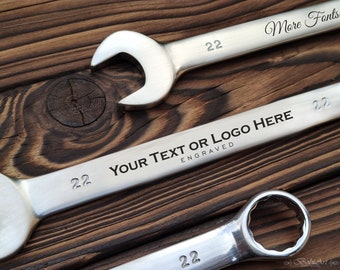 Engraved Wrench, Custom engraved text or logo, Personalized design, Retirement gift, Groomsmen gift, Perfect gift for Dad, Custom spanner