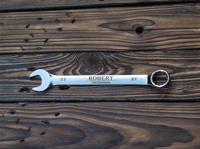 Engraved Wrench Groomsman Gift Custom Engraved Spanner Gift Etsy