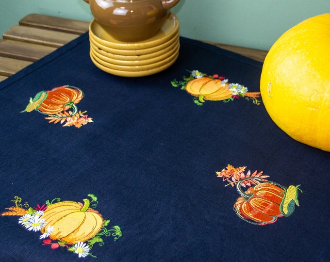Halloween tablecloth embroidered pumpkins, 2 variation