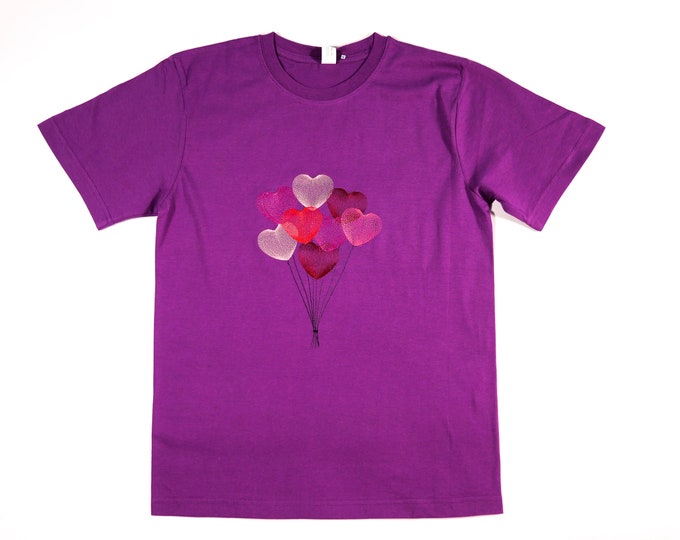 T-shirt embroidered balloons Hearts