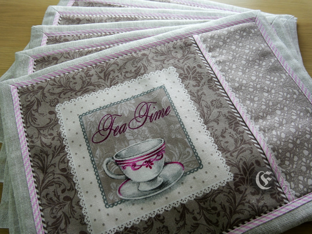 TRAPUNTO HOT PLACEMATS A Set of 6 Placemats Tea Time Etsy