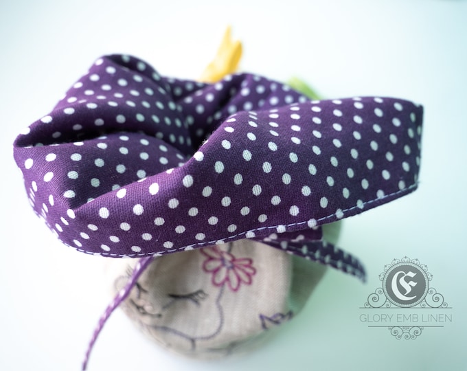 Easter wrapping fabric pouch embroidered  Sweet Bunny for kids gift