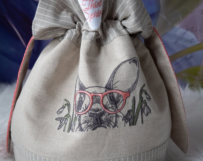 Backpack embroidered Easter bunny