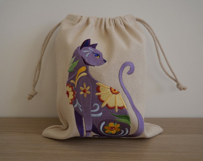 Gift wrapping bag storage pouch for kids gift with embroidery