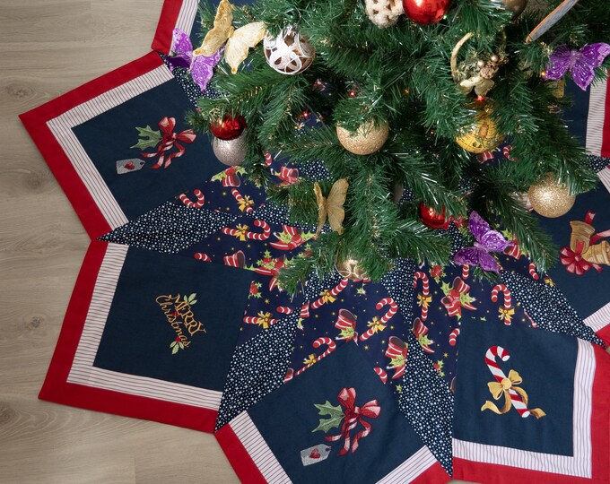 Christmas embroidered tree skirt