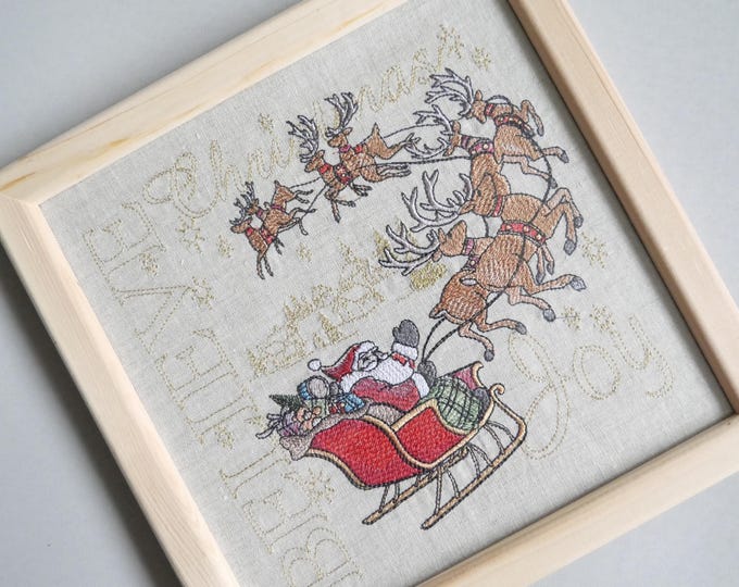 Christmas picture embroidered Santa Clause