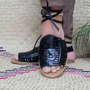 Handgefertigte Leder Sandalen: Geflochtene Mexikanische Espadrilles