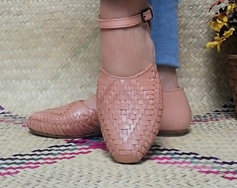 Handmade Leather Huarache Sandal: Authentic Mexican Women's Shoe