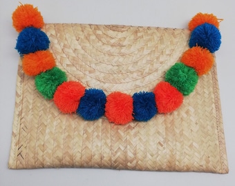 Handgemaakte Mexicaanse handtas: kleurrijke boho-clutch
