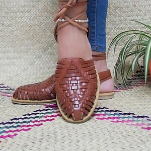 Handgefertigte Leder Sandalen: Geflochtene Mexikanische Espadrilles