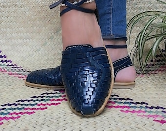 Handmade Leather Huarache Sandals: Braided Mexican Espadrilles