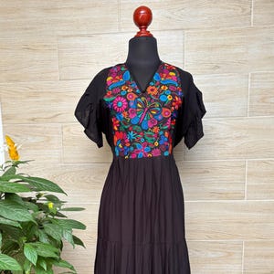 Long maxi Mexican dress, Boho Mexican Embroidered,  Mexican dress, Handmade long dress, Hand embroidered mexican dress, Ethnic dress.