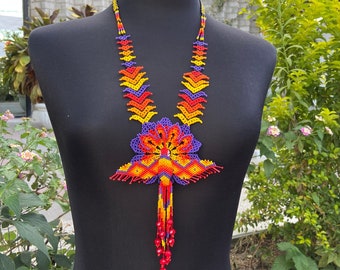 Handmade Huichol Beaded Necklace Set: Mexican Artisan Jewelry
