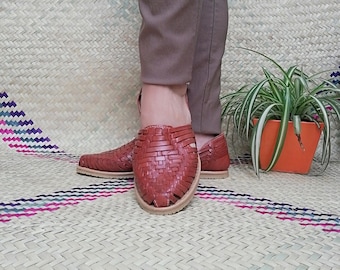 Sandalia Huarache de Piel Trenzada Hecha a Mano: Auténtico Zapato Mexicano para Mujer
