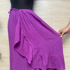 Adjustable wrap skirt with ribbon, skirt with flounce, bohemian skirt, traditional Mexican skirt.