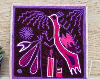 24インチ ウイチョル絵画、メキシコの民芸品、ウイチョル美術